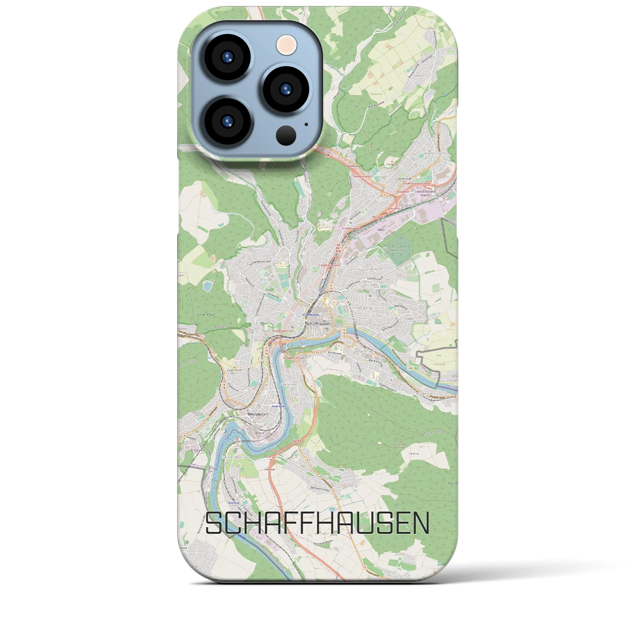 【シャフハウゼン】地図柄iPhoneケース（バックカバータイプ・ナチュラル）iPhone 13 Pro Max 用