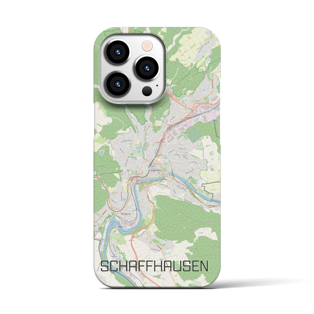 【シャフハウゼン】地図柄iPhoneケース（バックカバータイプ・ナチュラル）iPhone 13 Pro 用