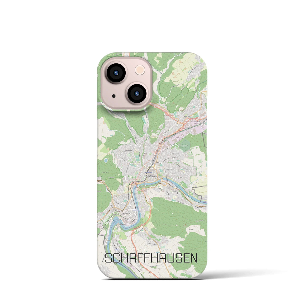【シャフハウゼン】地図柄iPhoneケース（バックカバータイプ・ナチュラル）iPhone 13 mini 用
