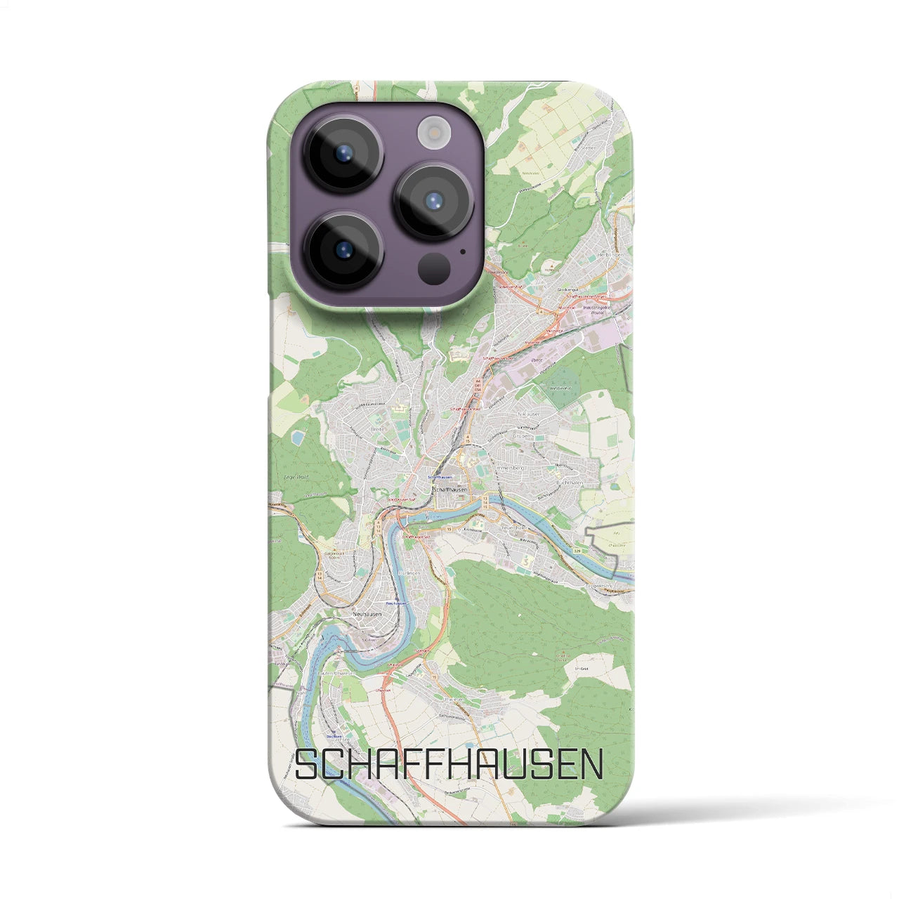 【シャフハウゼン】地図柄iPhoneケース（バックカバータイプ・ナチュラル）iPhone 14 Pro 用