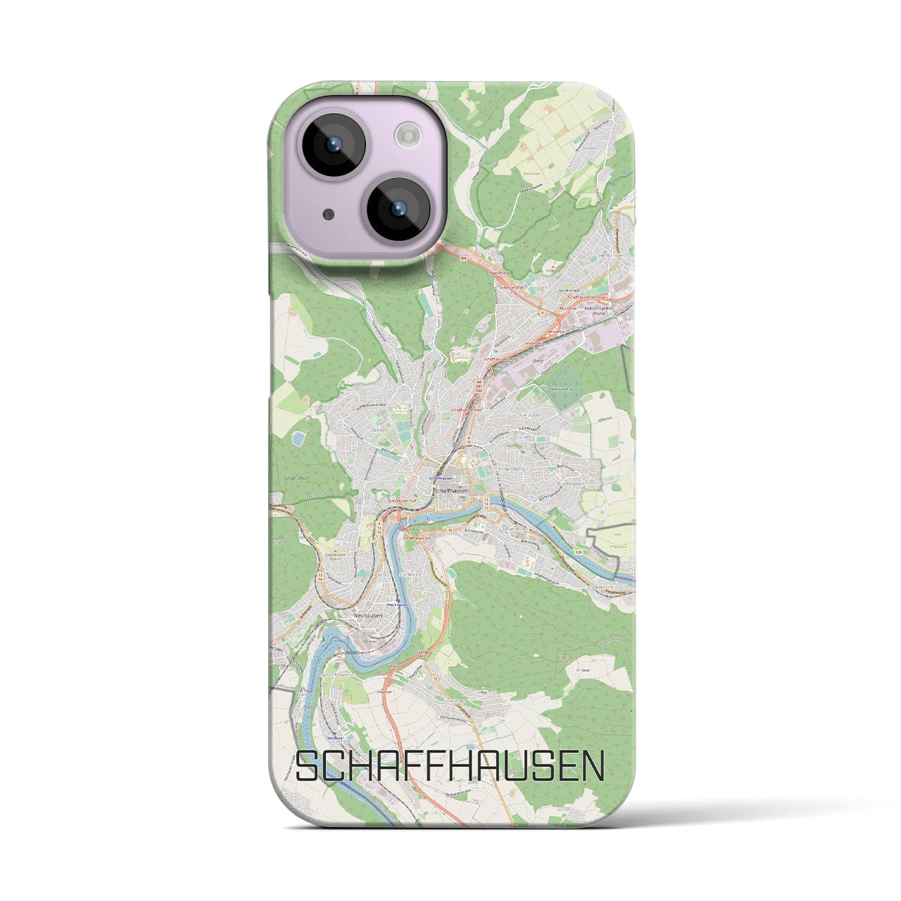 【シャフハウゼン】地図柄iPhoneケース（バックカバータイプ・ナチュラル）iPhone 14 用
