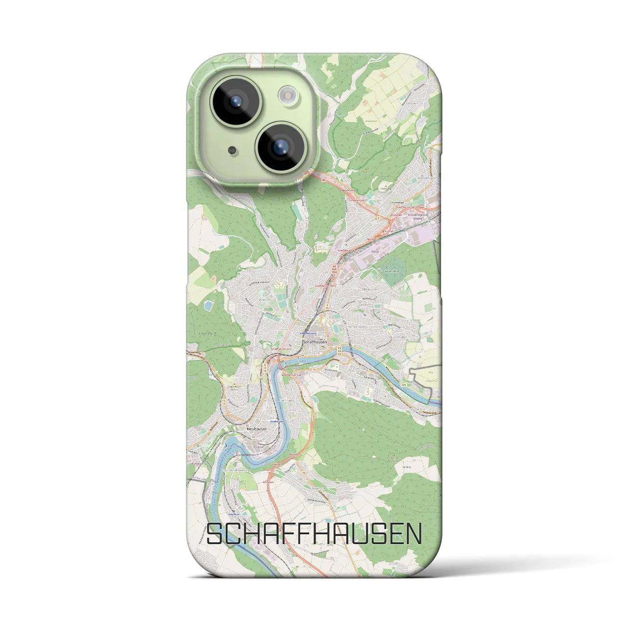 【シャフハウゼン】地図柄iPhoneケース（バックカバータイプ・ナチュラル）iPhone 15 用