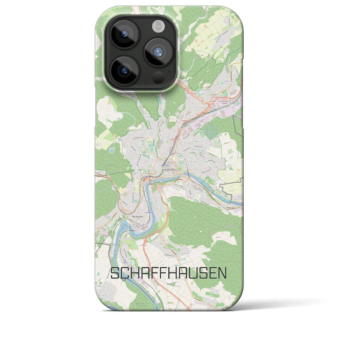 【シャフハウゼン】地図柄iPhoneケース（バックカバータイプ・ナチュラル）iPhone 15 Pro Max 用