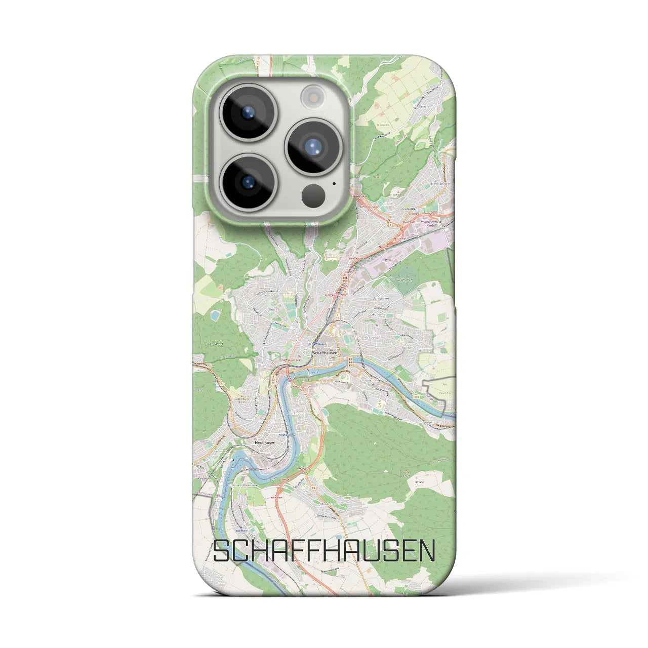 【シャフハウゼン】地図柄iPhoneケース（バックカバータイプ・ナチュラル）iPhone 15 Pro 用