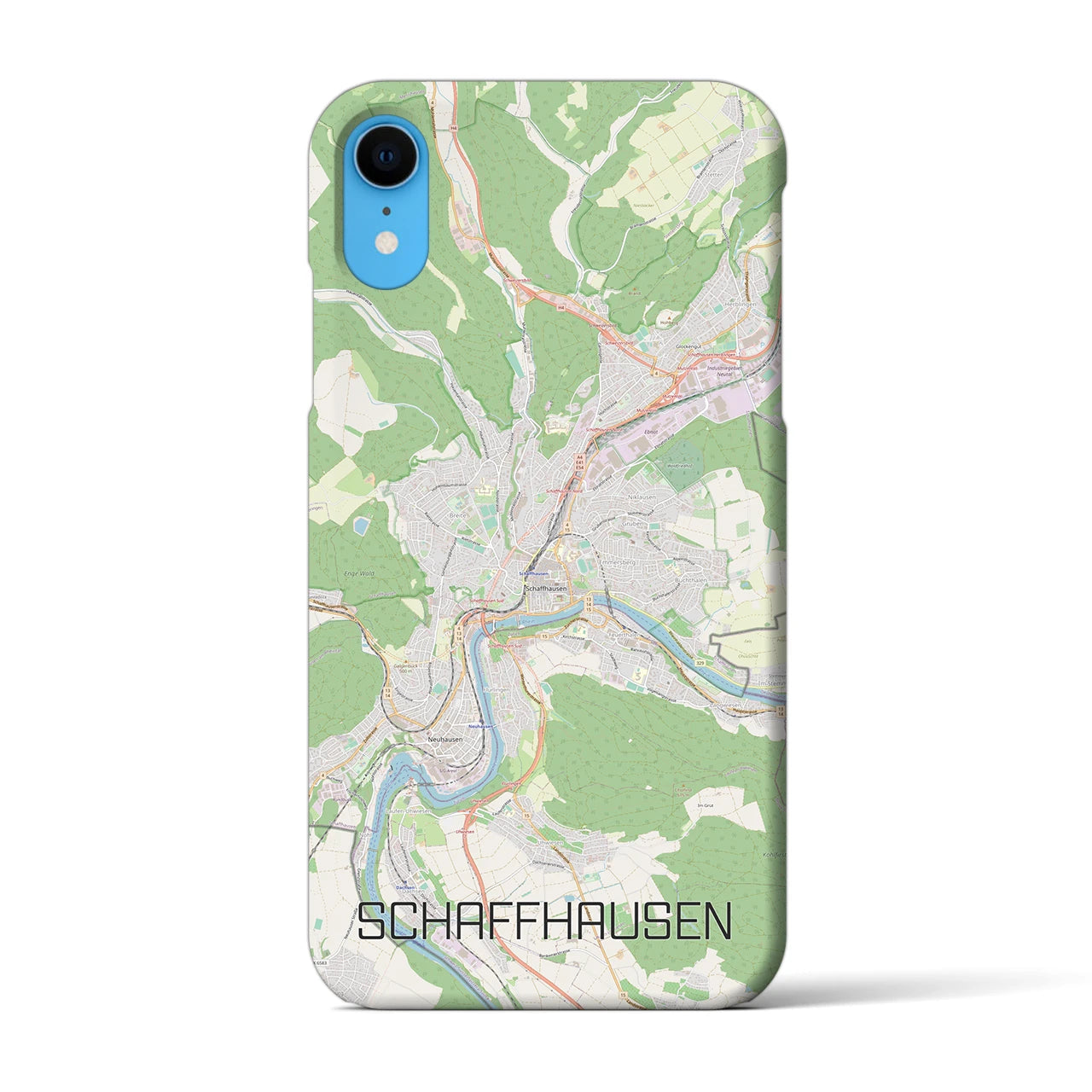 【シャフハウゼン】地図柄iPhoneケース（バックカバータイプ・ナチュラル）iPhone XR 用
