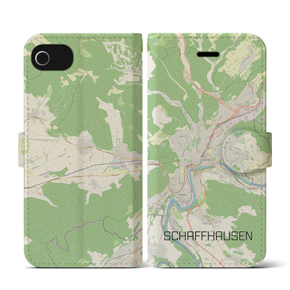 【シャフハウゼン（スイス）】地図柄iPhoneケース（手帳タイプ）ナチュラル・iPhone SE（第3 / 第2世代） / 8 / 7 / 6s / 6 用