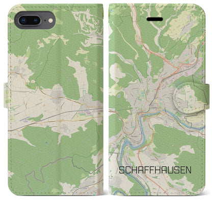 【シャフハウゼン（スイス）】地図柄iPhoneケース（手帳タイプ）ナチュラル・iPhone 8Plus /7Plus / 6sPlus / 6Plus 用
