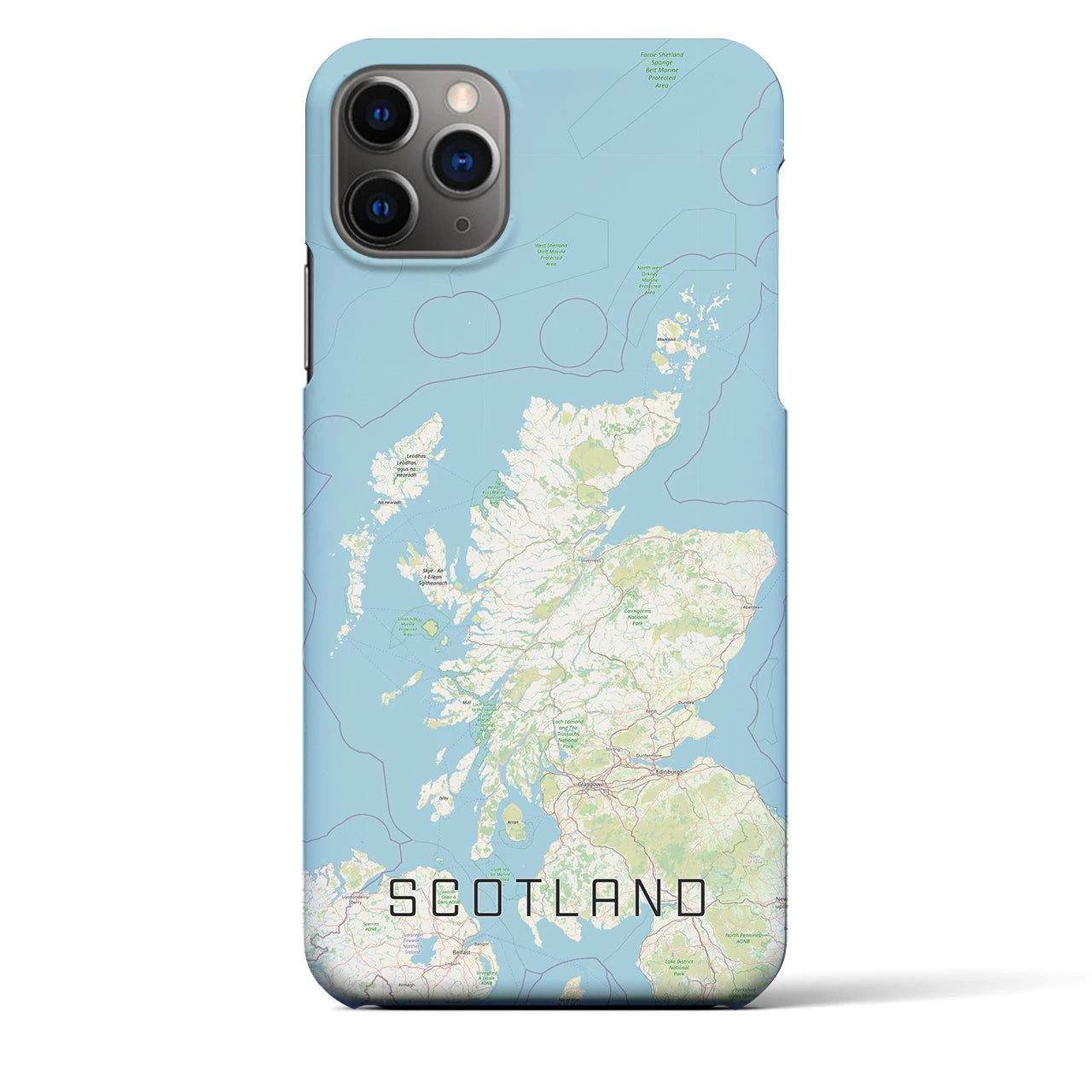【スコットランド】地図柄iPhoneケース（バックカバータイプ・ナチュラル）iPhone 11 Pro Max 用