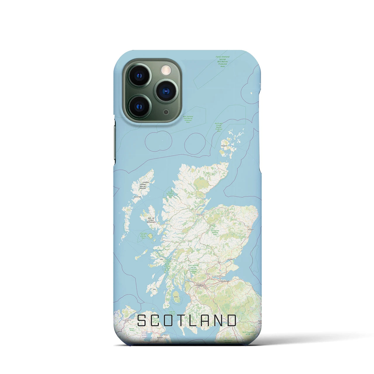 【スコットランド】地図柄iPhoneケース（バックカバータイプ・ナチュラル）iPhone 11 Pro 用