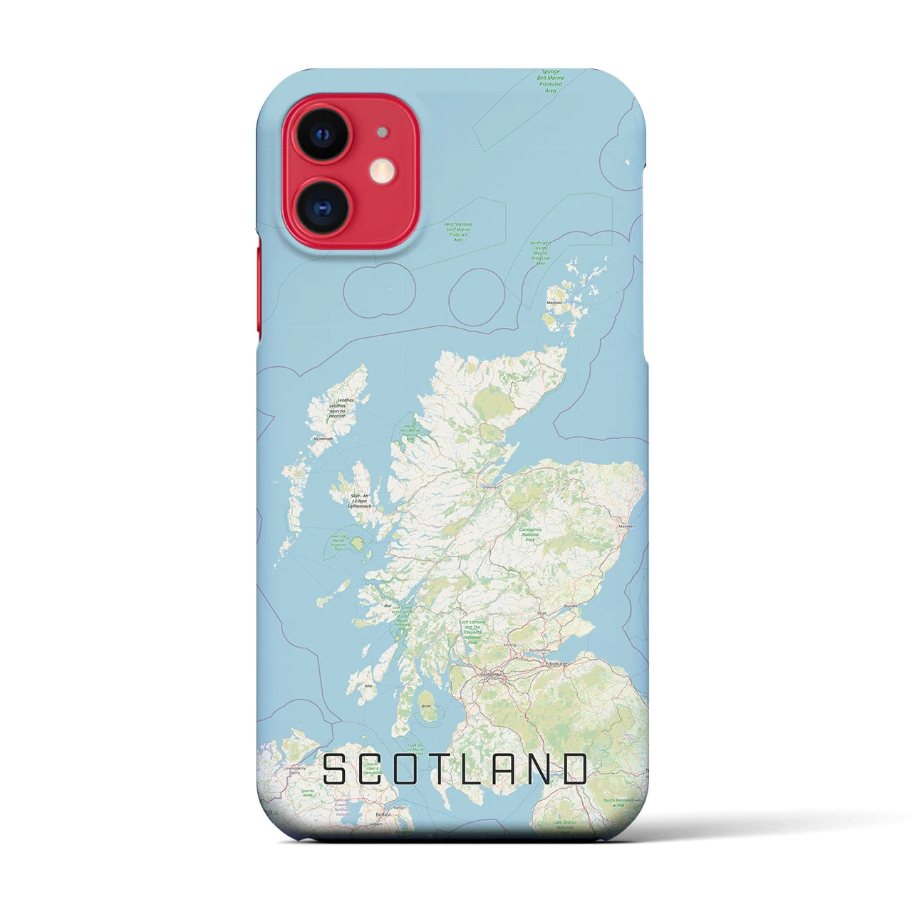 【スコットランド】地図柄iPhoneケース（バックカバータイプ・ナチュラル）iPhone 11 用