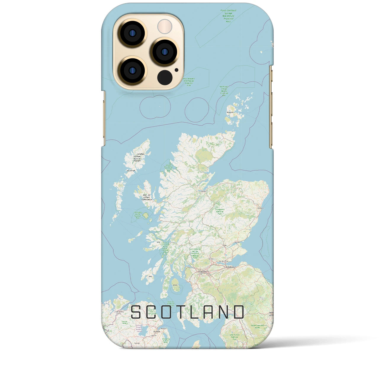 【スコットランド】地図柄iPhoneケース（バックカバータイプ・ナチュラル）iPhone 12 Pro Max 用