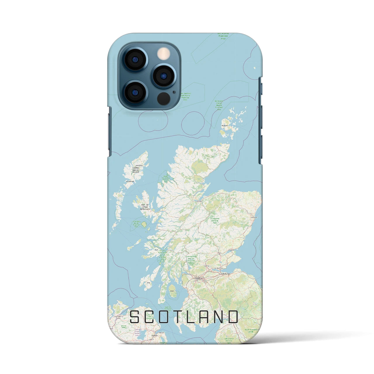 【スコットランド】地図柄iPhoneケース（バックカバータイプ・ナチュラル）iPhone 12 / 12 Pro 用