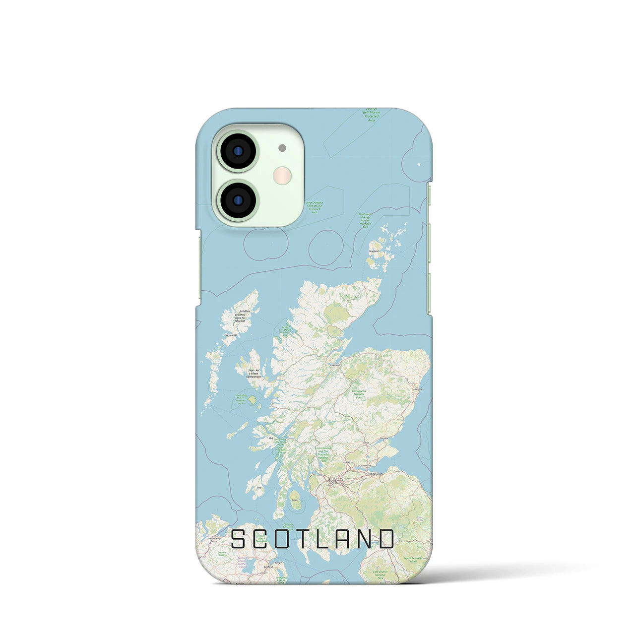 【スコットランド】地図柄iPhoneケース（バックカバータイプ・ナチュラル）iPhone 12 mini 用