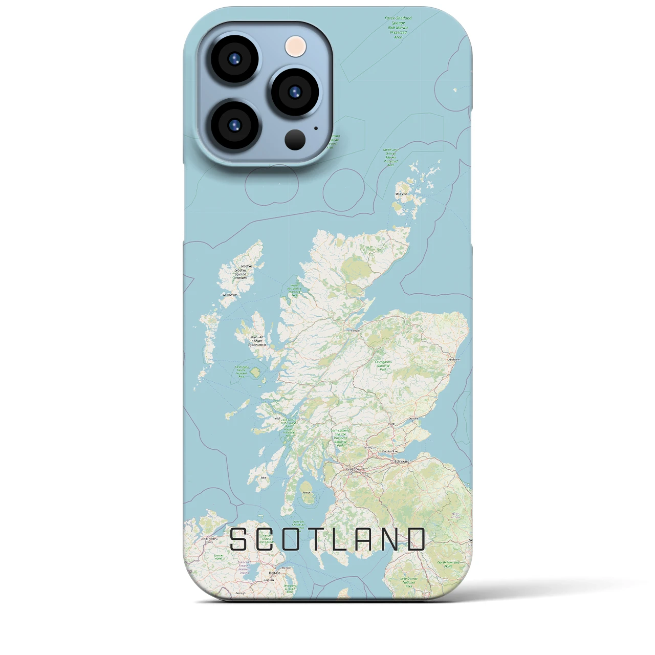 【スコットランド】地図柄iPhoneケース（バックカバータイプ・ナチュラル）iPhone 13 Pro Max 用