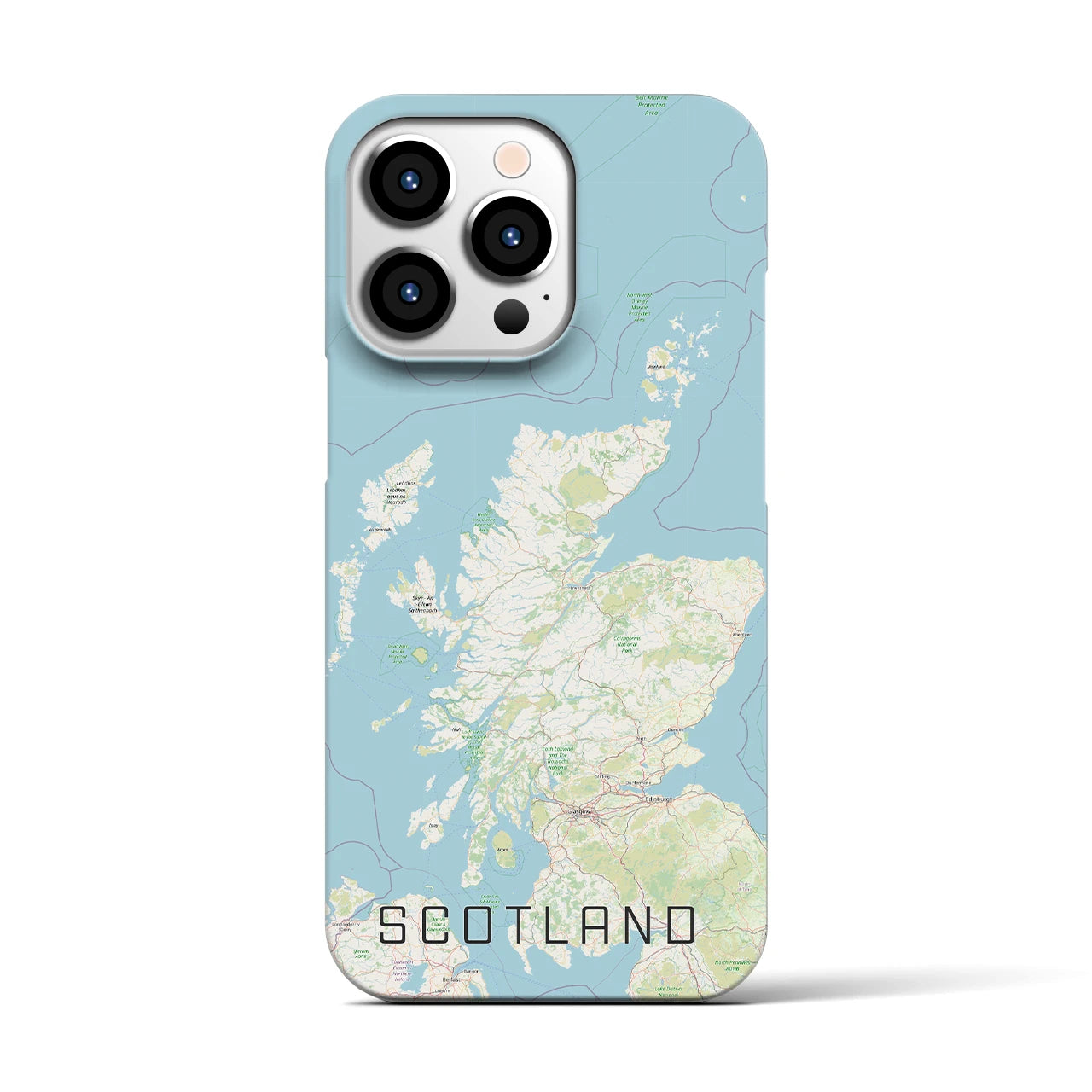 【スコットランド】地図柄iPhoneケース（バックカバータイプ・ナチュラル）iPhone 13 Pro 用