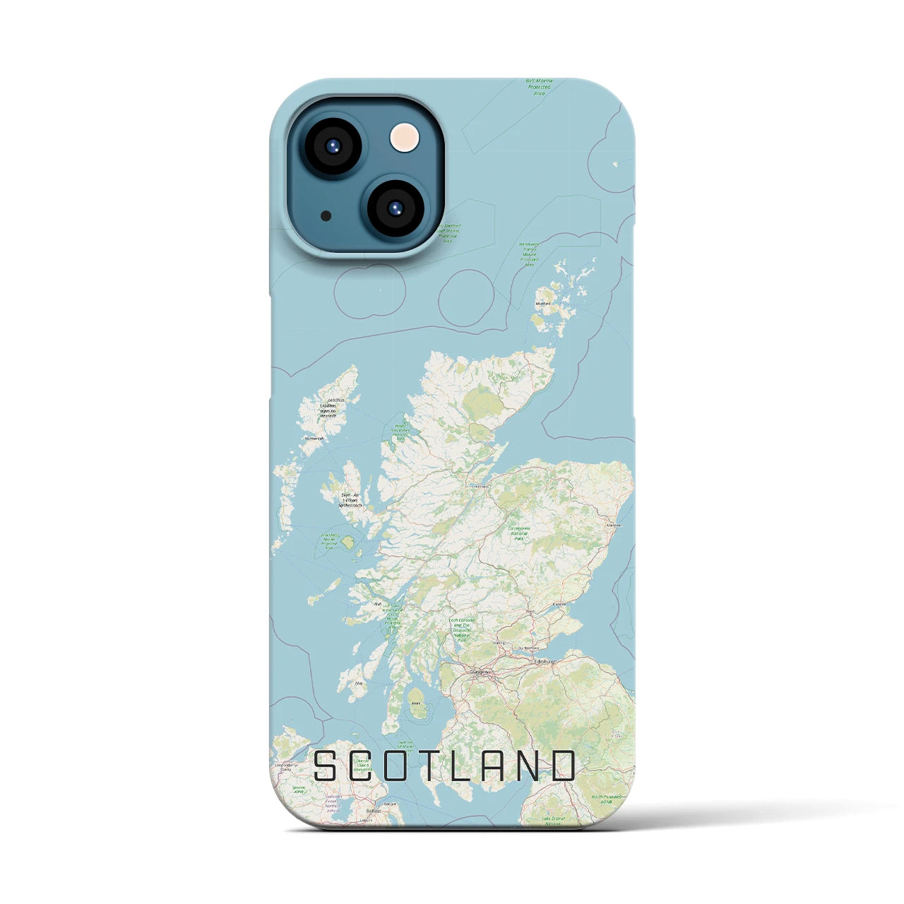 【スコットランド】地図柄iPhoneケース（バックカバータイプ・ナチュラル）iPhone 13 用