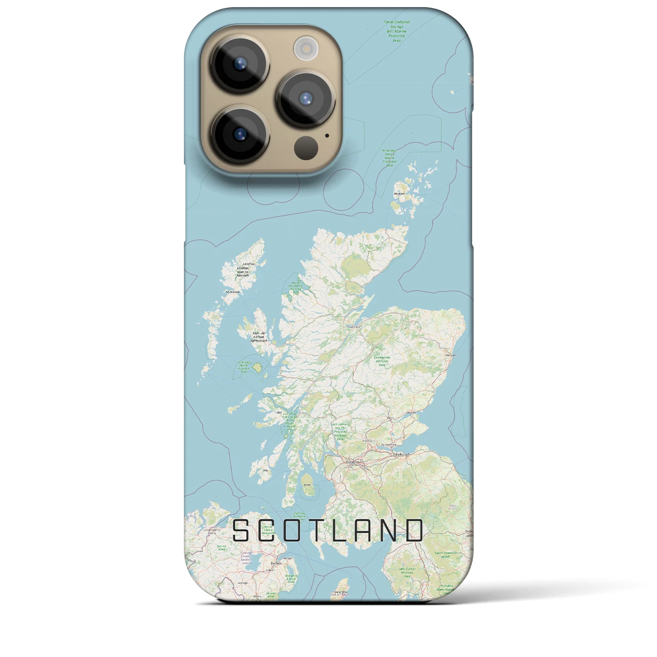 【スコットランド】地図柄iPhoneケース（バックカバータイプ・ナチュラル）iPhone 14 Pro Max 用