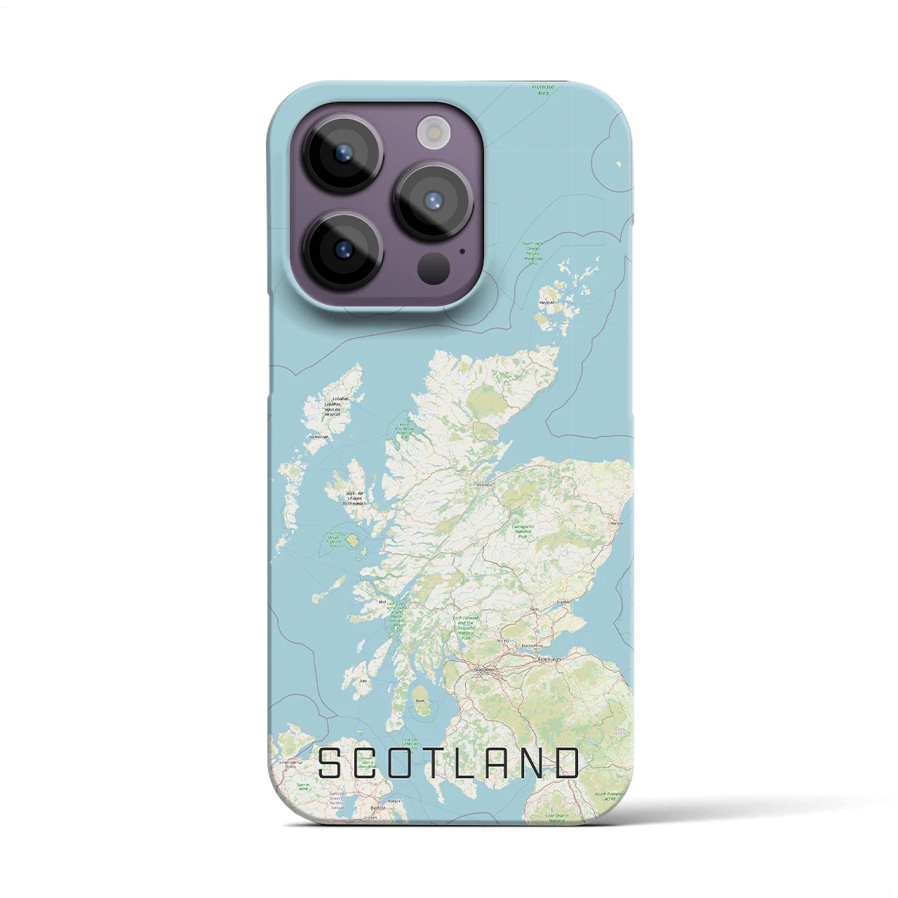 【スコットランド】地図柄iPhoneケース（バックカバータイプ・ナチュラル）iPhone 14 Pro 用