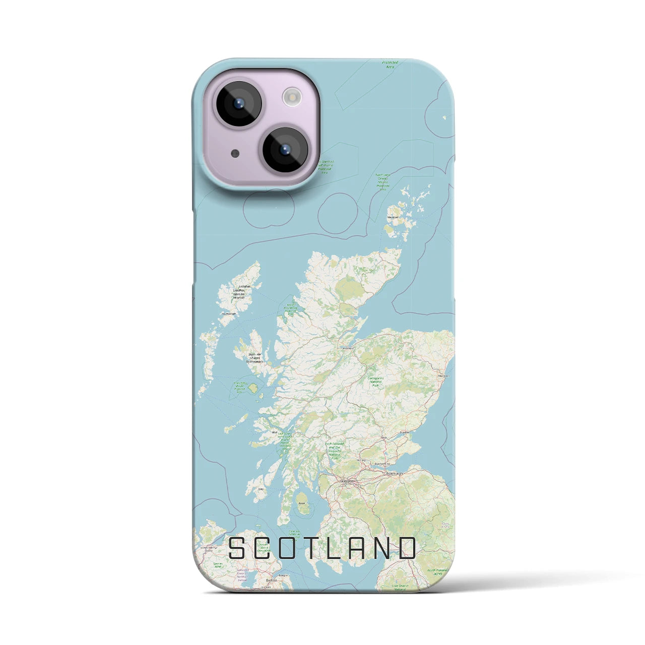【スコットランド】地図柄iPhoneケース（バックカバータイプ・ナチュラル）iPhone 14 用