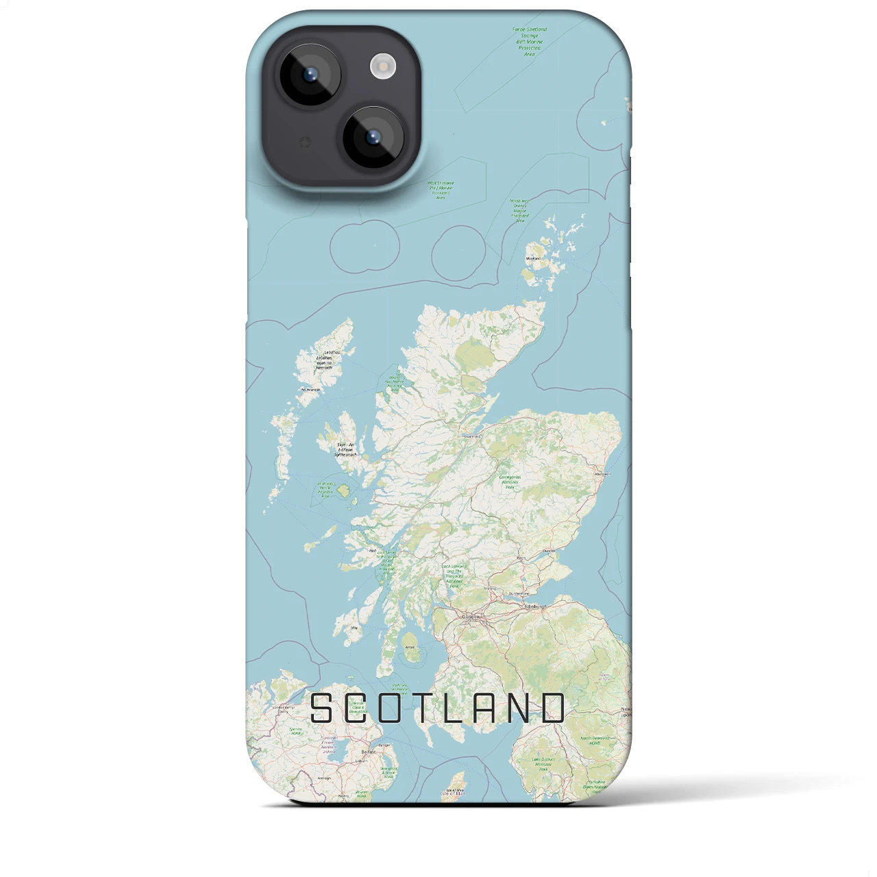 【スコットランド】地図柄iPhoneケース（バックカバータイプ・ナチュラル）iPhone 14 Plus 用