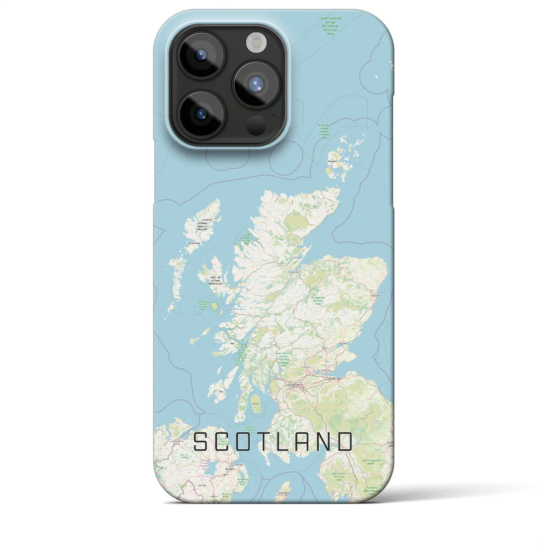 【スコットランド】地図柄iPhoneケース（バックカバータイプ・ナチュラル）iPhone 15 Pro Max 用