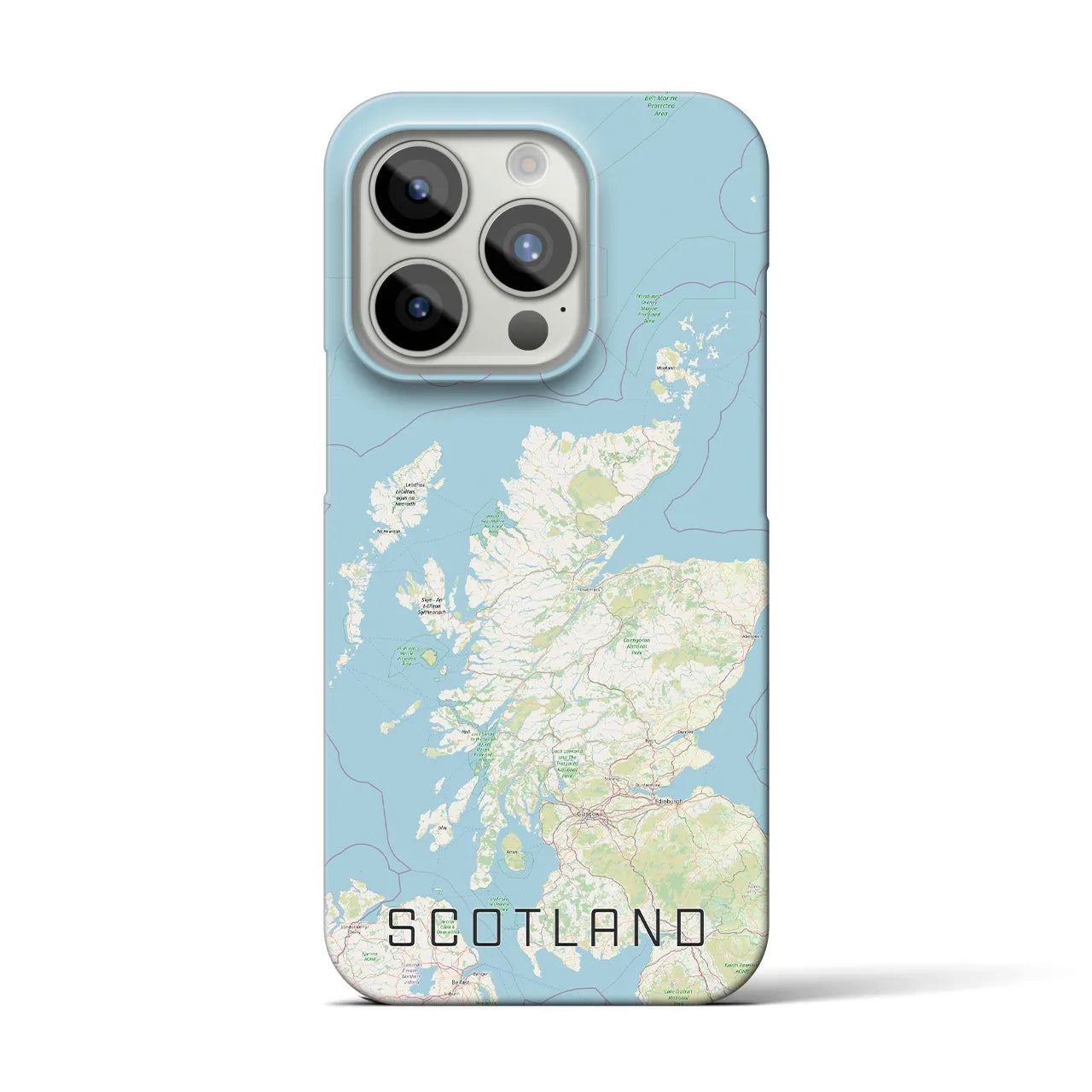 【スコットランド】地図柄iPhoneケース（バックカバータイプ・ナチュラル）iPhone 15 Pro 用