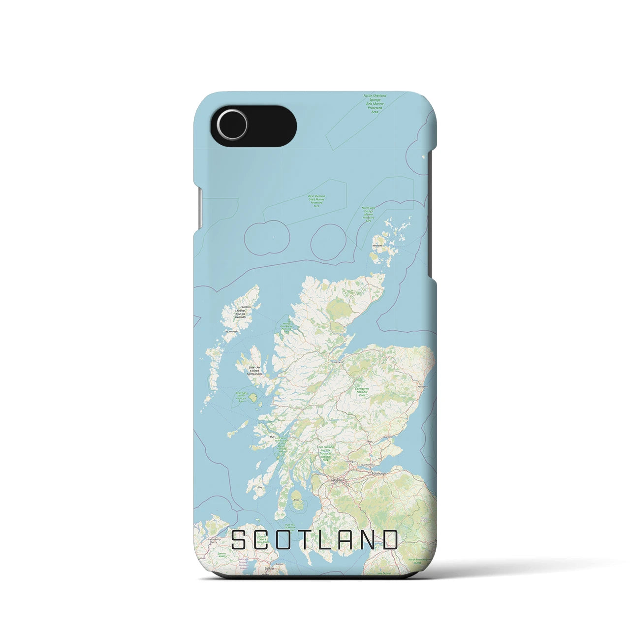 【スコットランド】地図柄iPhoneケース（バックカバータイプ・ナチュラル）iPhone SE（第3 / 第2世代） / 8 / 7 / 6s / 6 用