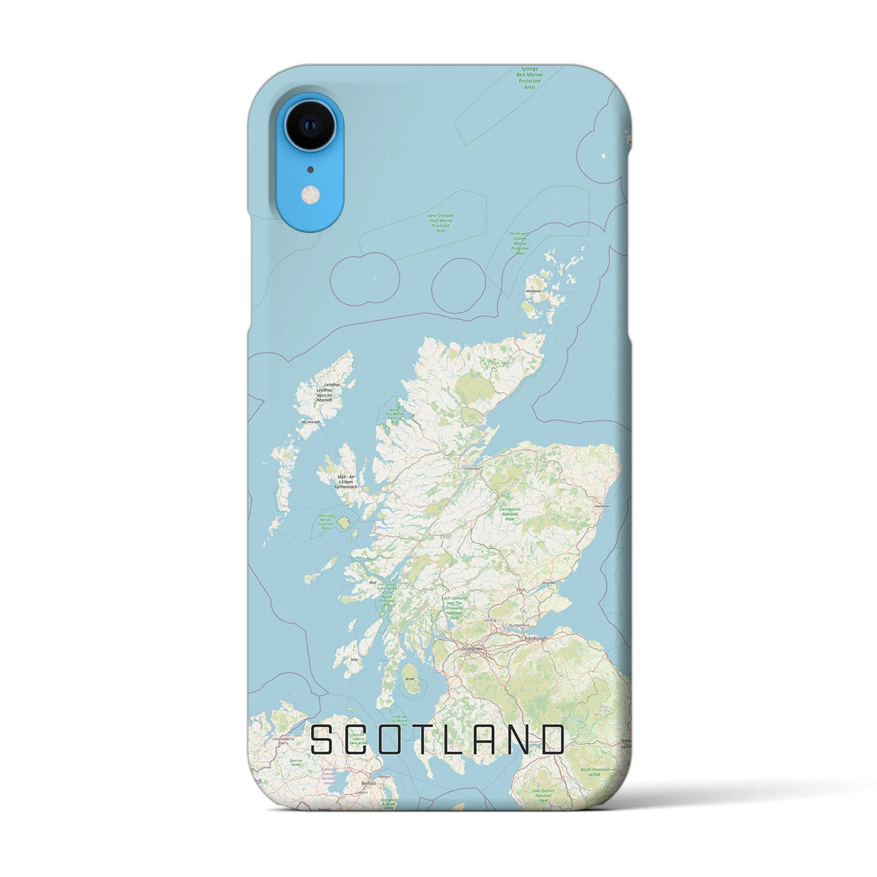 【スコットランド】地図柄iPhoneケース（バックカバータイプ・ナチュラル）iPhone XR 用