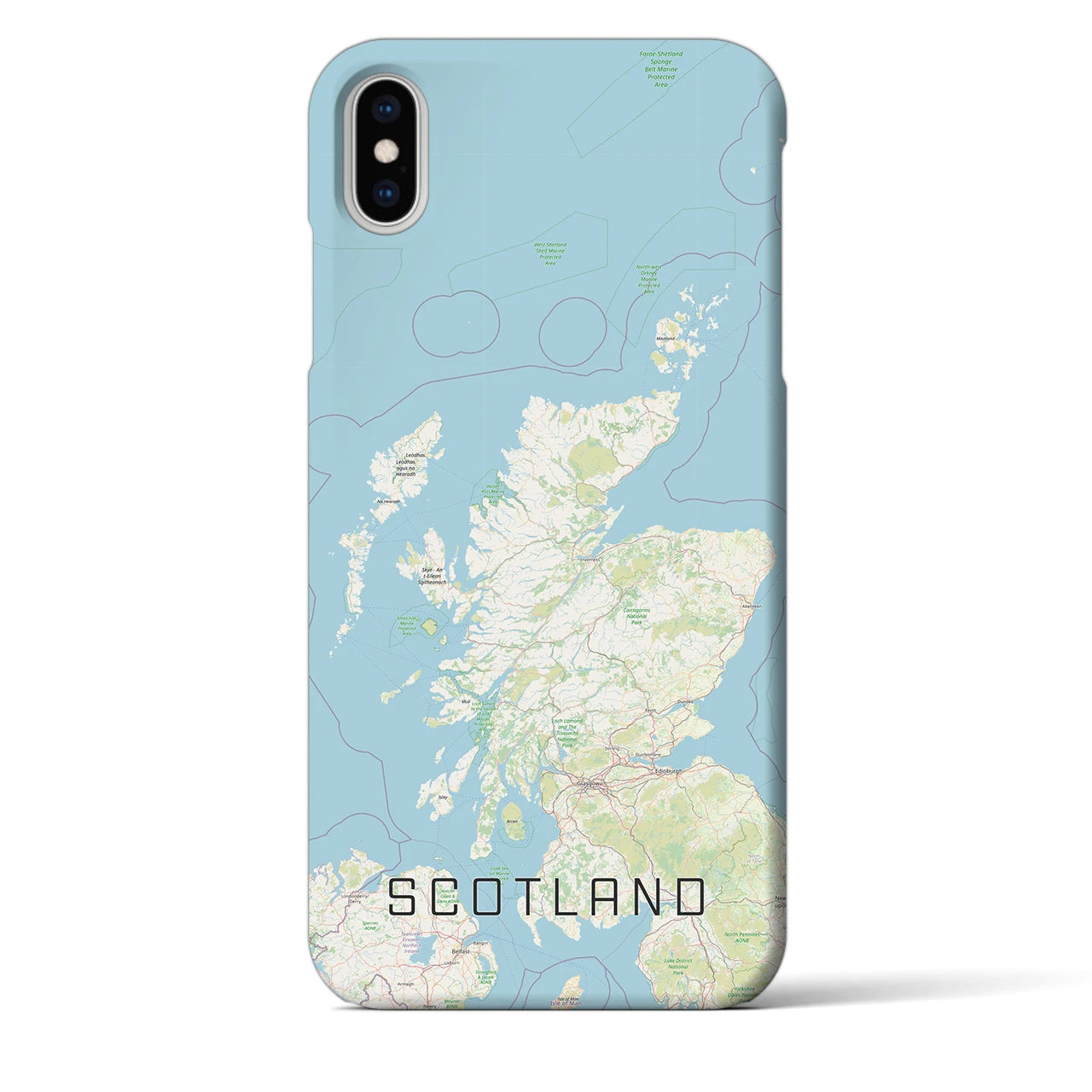 【スコットランド】地図柄iPhoneケース（バックカバータイプ・ナチュラル）iPhone XS Max 用