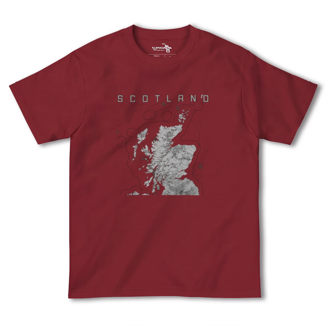 【スコットランド(イギリス)】地図柄ヘビーウェイトTシャツ