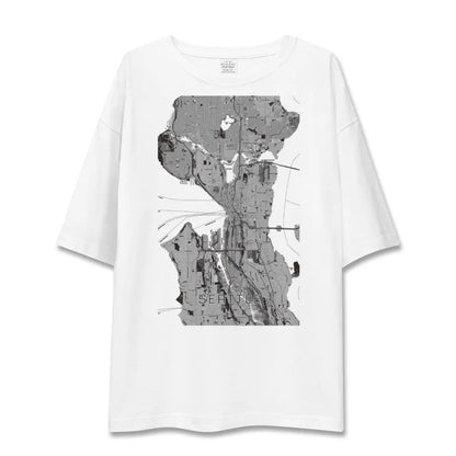 【シアトル（アメリカ）】地図柄ビッグシルエットTシャツ