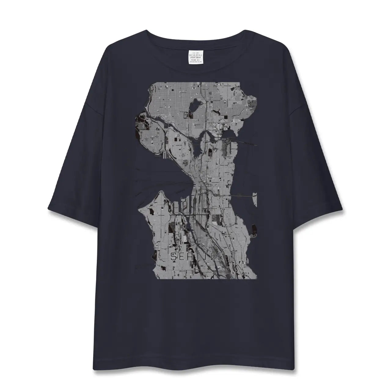【シアトル（アメリカ）】地図柄ビッグシルエットTシャツ