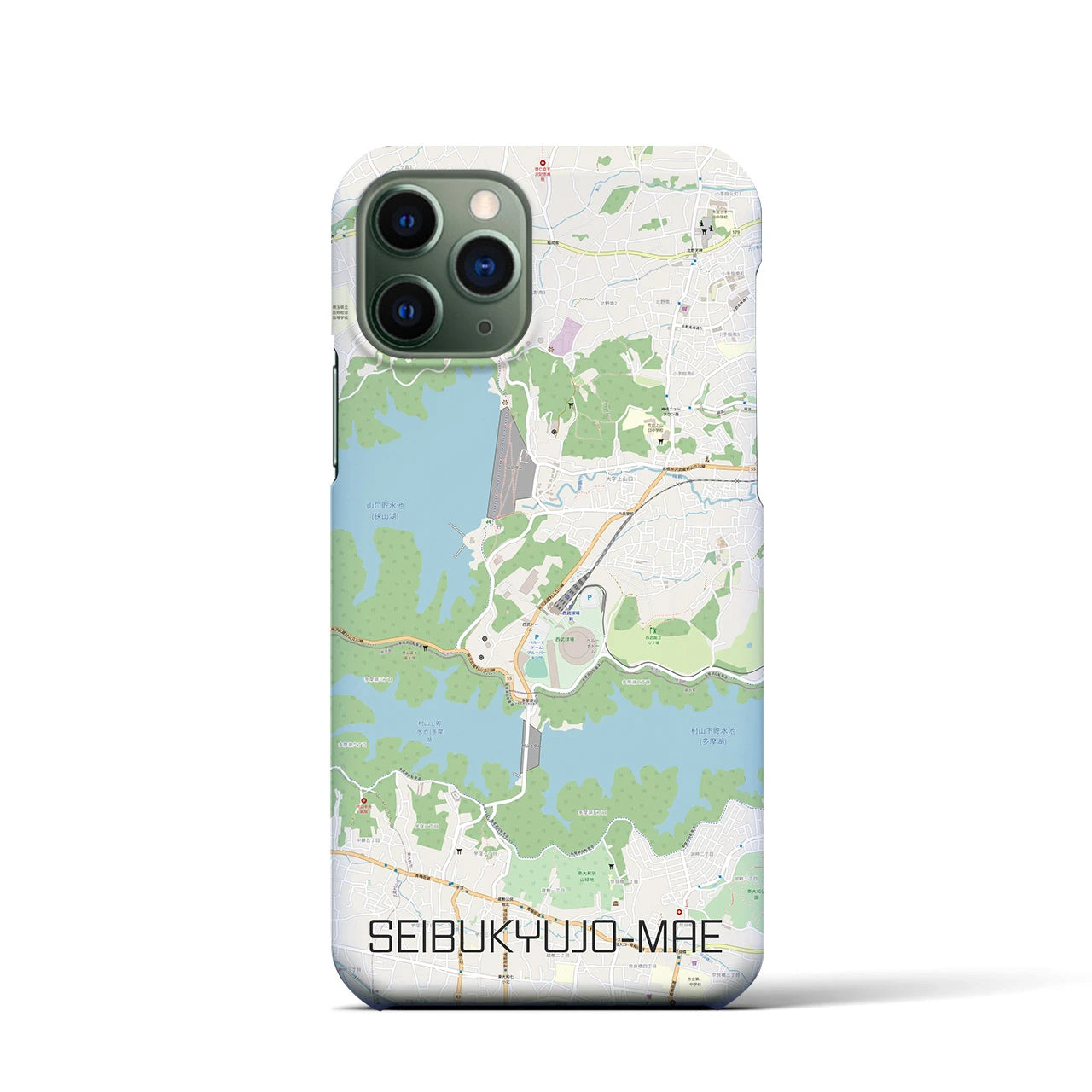 【西武球場前】地図柄iPhoneケース（バックカバータイプ・ナチュラル）iPhone 11 Pro 用