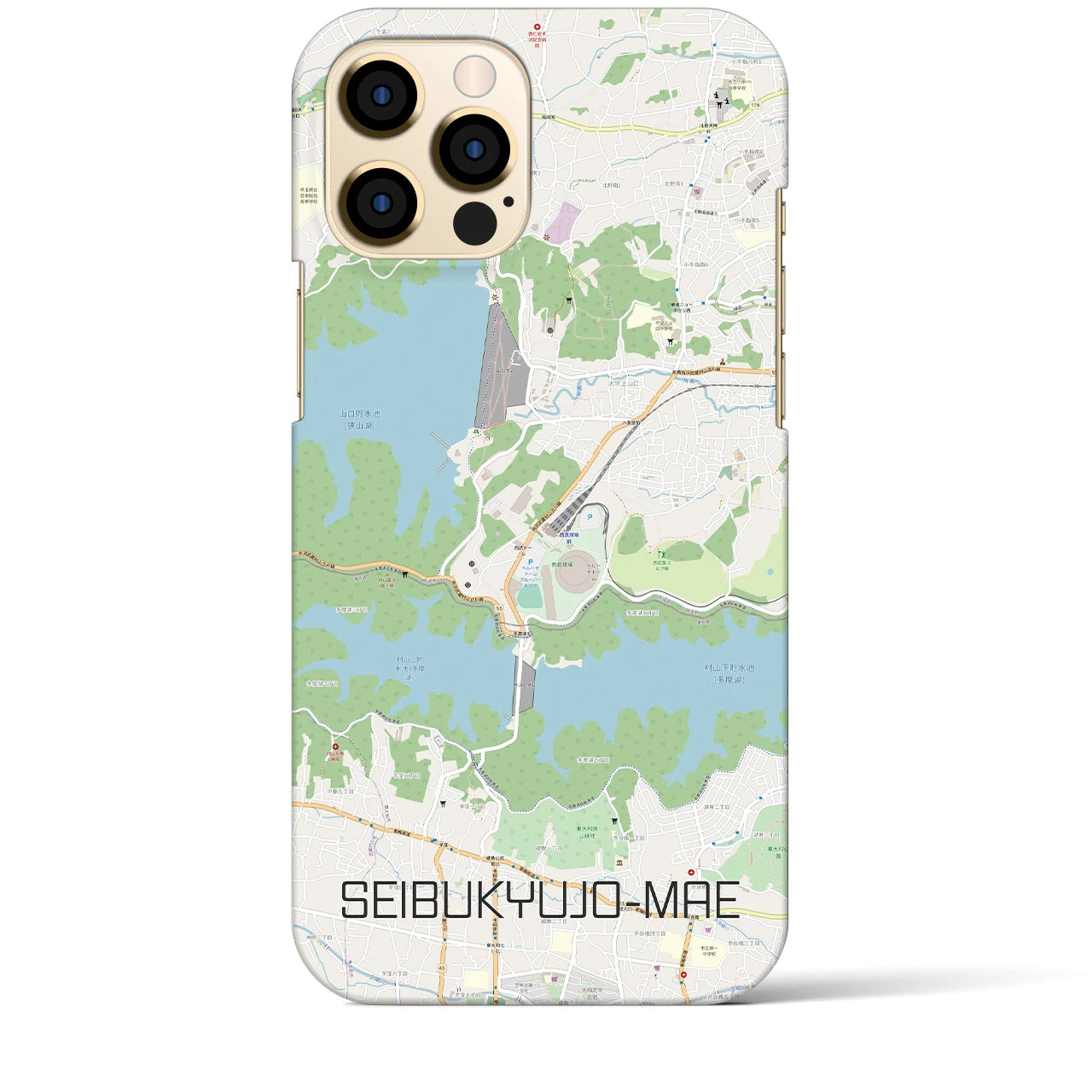 【西武球場前】地図柄iPhoneケース（バックカバータイプ・ナチュラル）iPhone 12 Pro Max 用