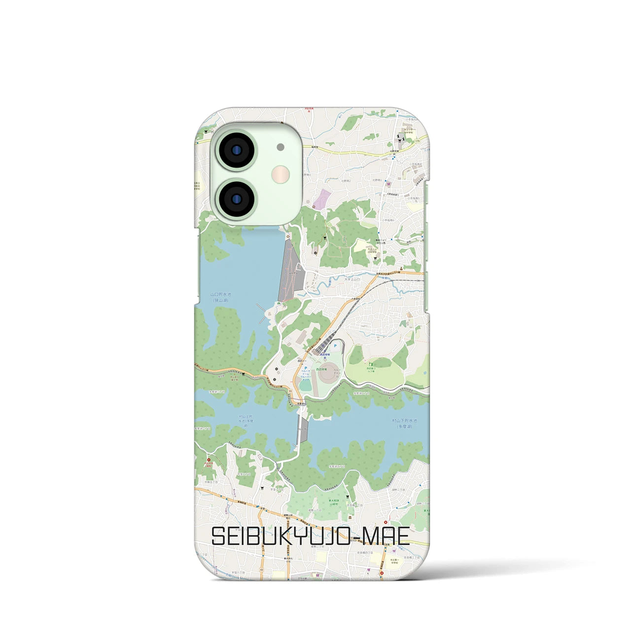 【西武球場前】地図柄iPhoneケース（バックカバータイプ・ナチュラル）iPhone 12 mini 用