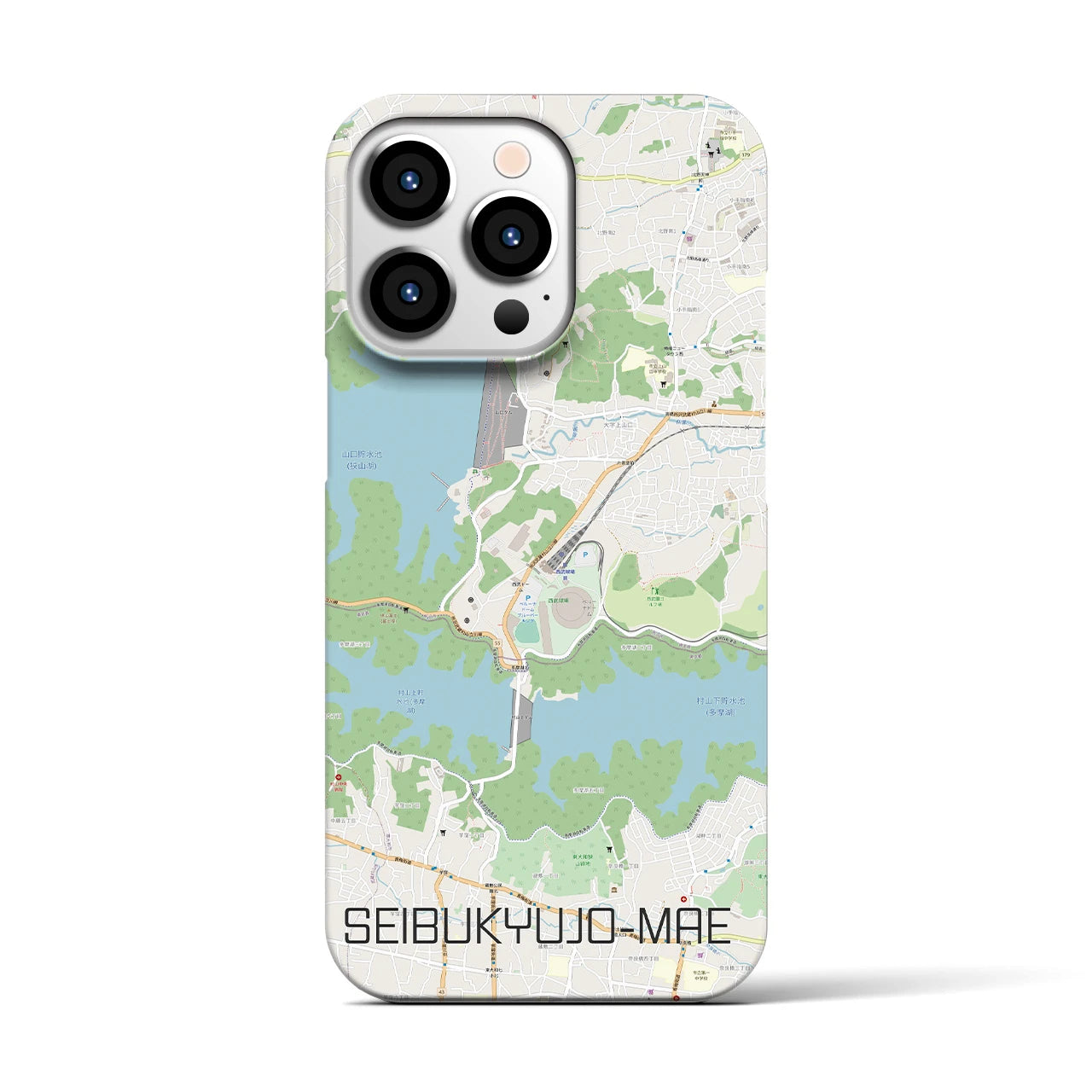 【西武球場前】地図柄iPhoneケース（バックカバータイプ・ナチュラル）iPhone 13 Pro 用