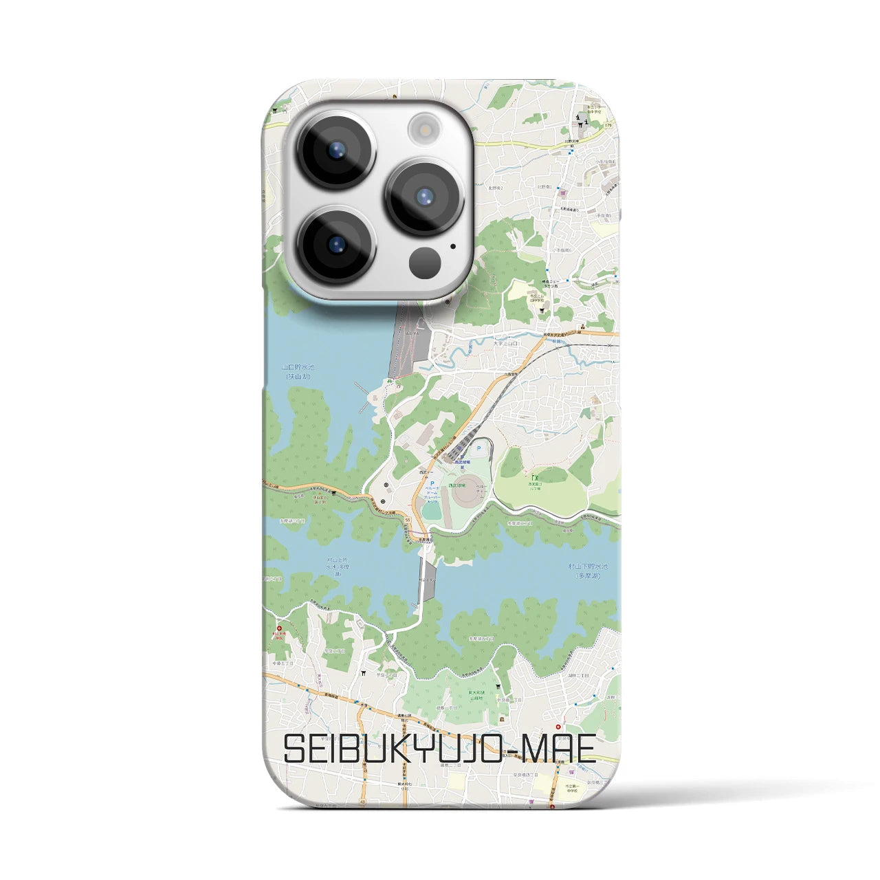【西武球場前】地図柄iPhoneケース（バックカバータイプ・ナチュラル）iPhone 14 Pro 用