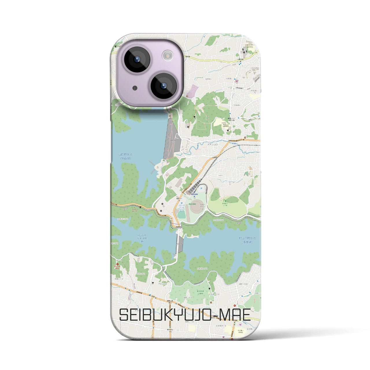 【西武球場前】地図柄iPhoneケース（バックカバータイプ・ナチュラル）iPhone 14 用