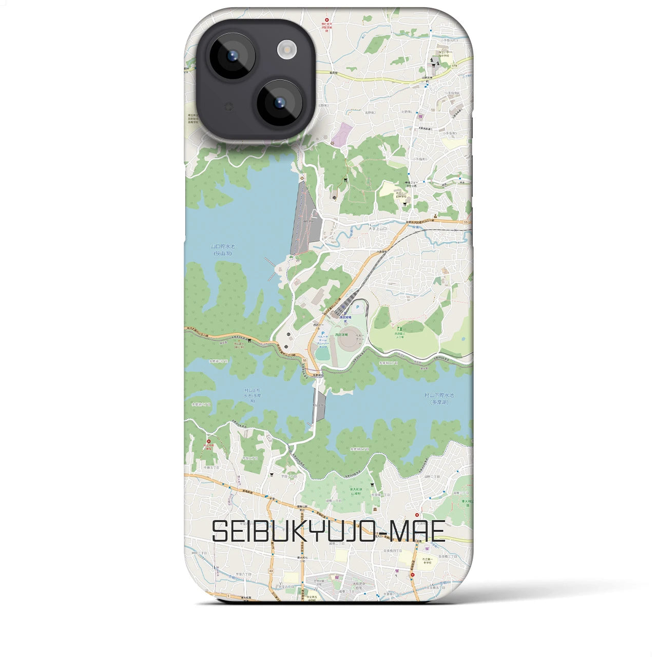【西武球場前】地図柄iPhoneケース（バックカバータイプ・ナチュラル）iPhone 14 Plus 用