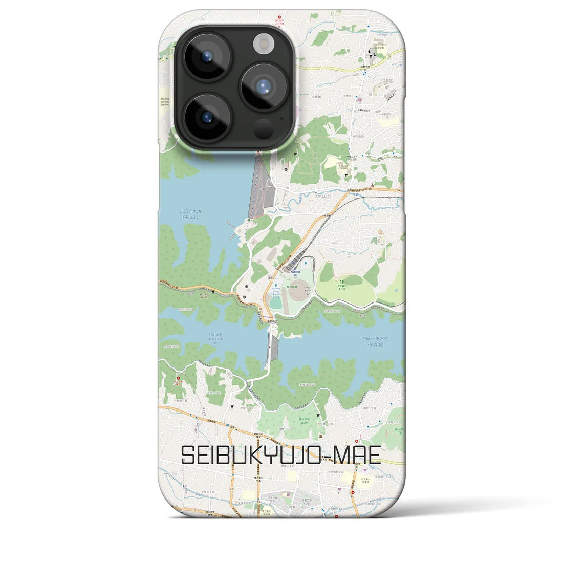 【西武球場前】地図柄iPhoneケース（バックカバータイプ・ナチュラル）iPhone 15 Pro Max 用