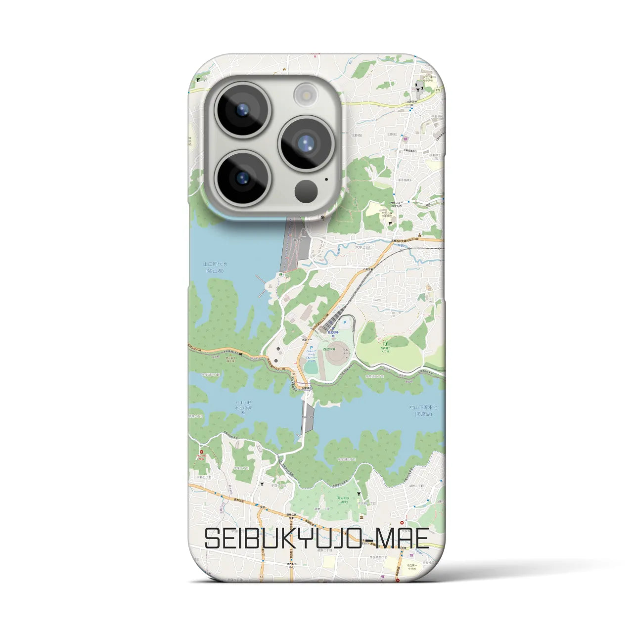 【西武球場前】地図柄iPhoneケース（バックカバータイプ・ナチュラル）iPhone 15 Pro 用