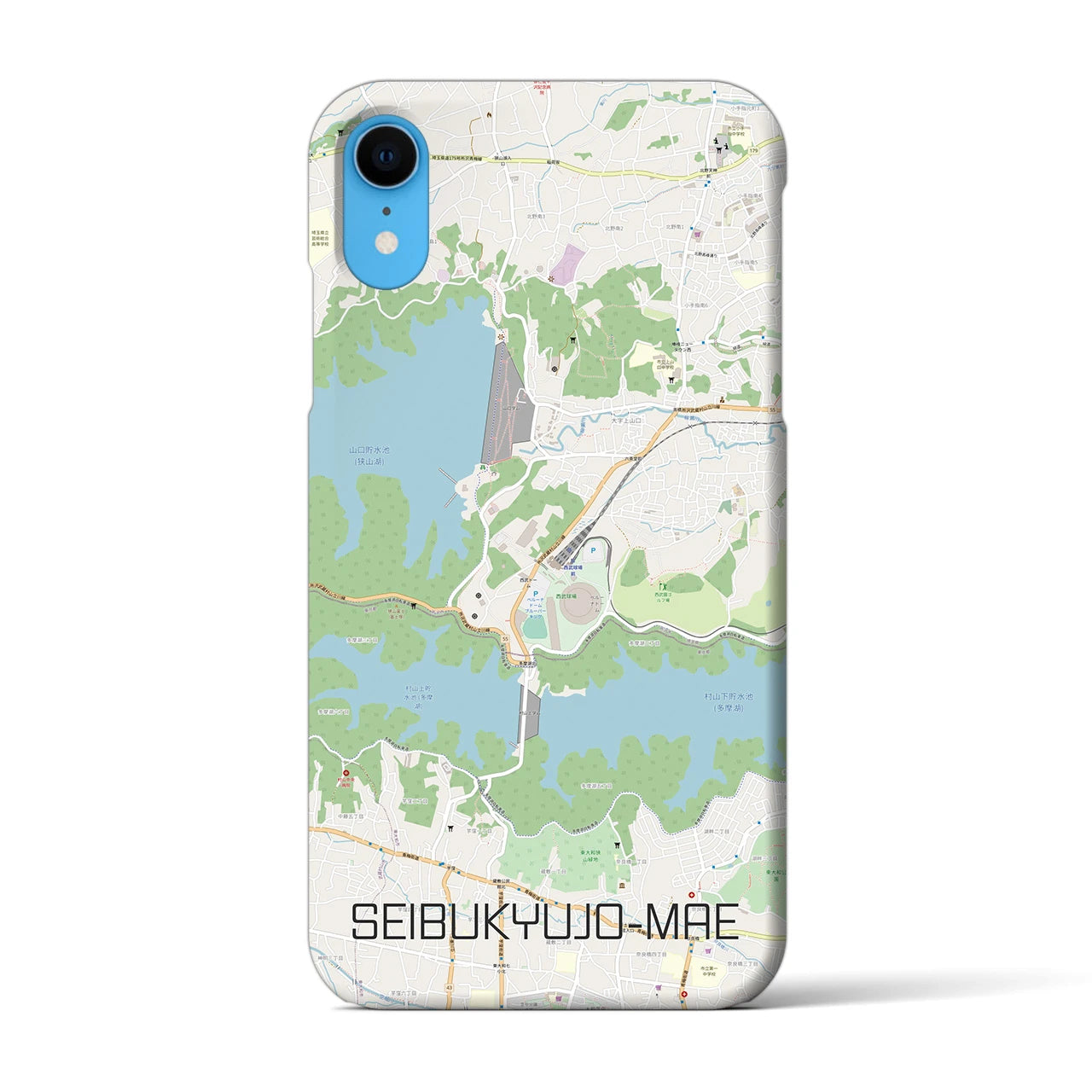 【西武球場前】地図柄iPhoneケース（バックカバータイプ・ナチュラル）iPhone XR 用