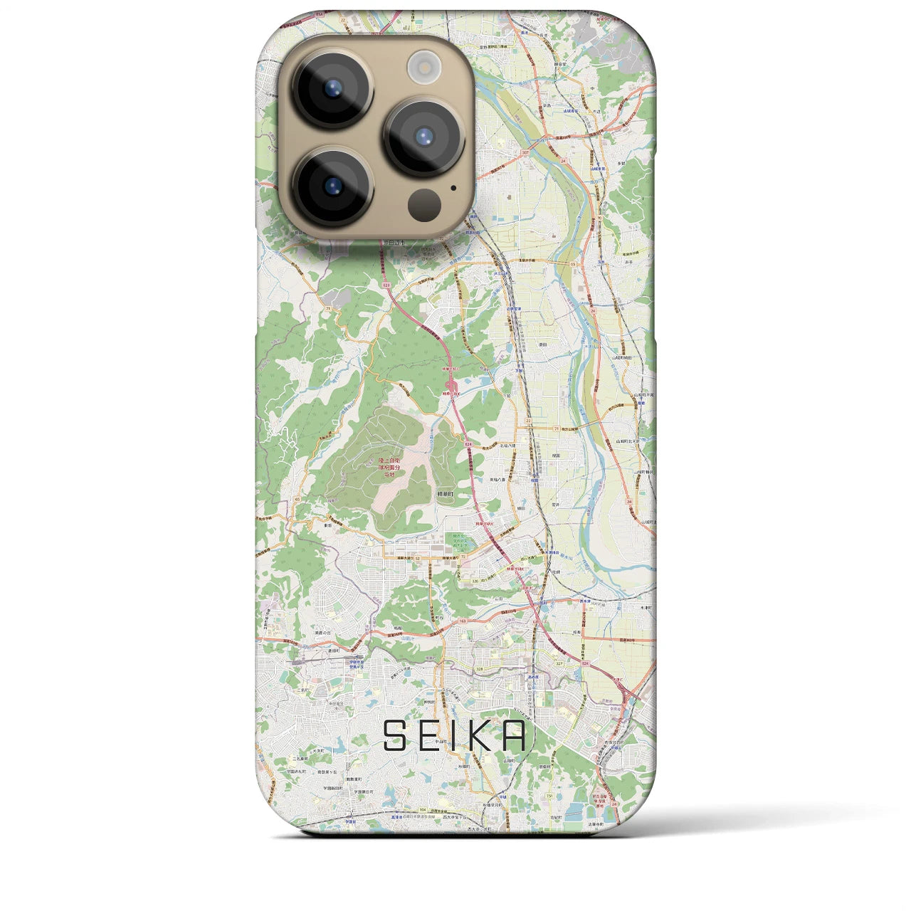 【精華】地図柄iPhoneケース（バックカバータイプ・ナチュラル）iPhone 14 Pro Max 用
