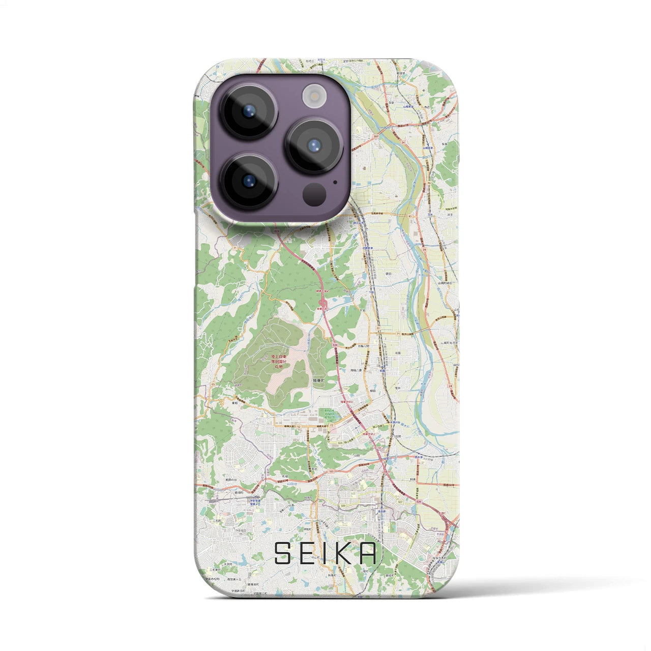 【精華】地図柄iPhoneケース（バックカバータイプ・ナチュラル）iPhone 14 Pro 用