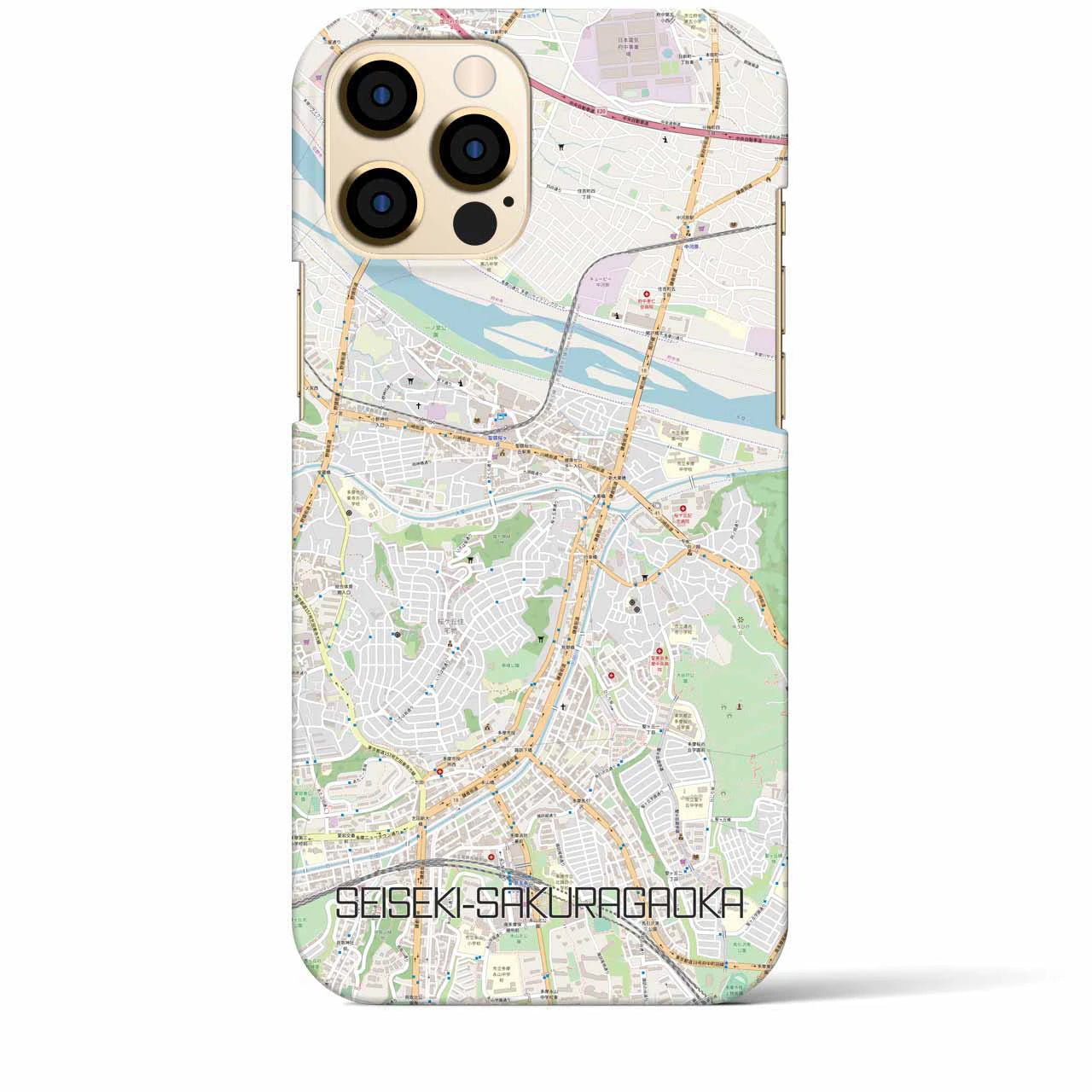 【聖蹟桜ヶ丘】地図柄iPhoneケース（バックカバータイプ・ナチュラル）iPhone 12 Pro Max 用