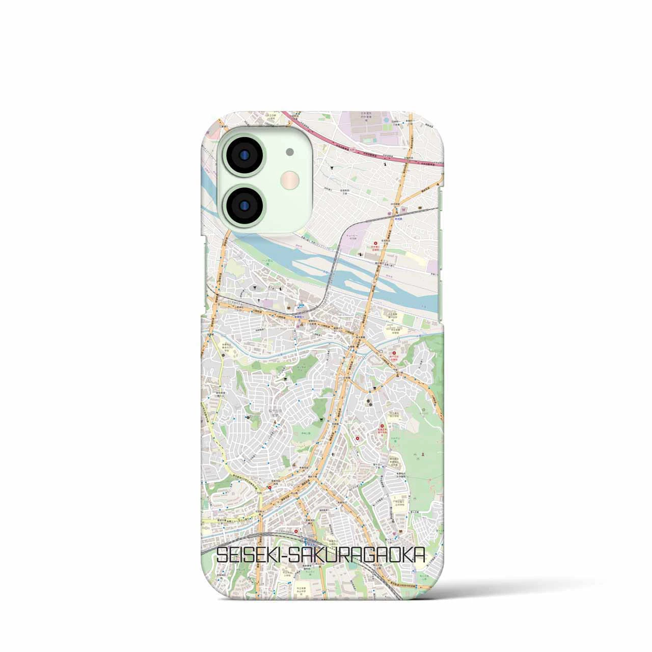 【聖蹟桜ヶ丘】地図柄iPhoneケース（バックカバータイプ・ナチュラル）iPhone 12 mini 用