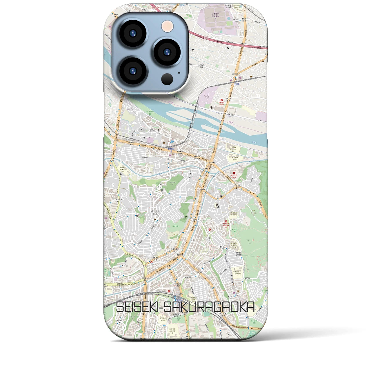 【聖蹟桜ヶ丘】地図柄iPhoneケース（バックカバータイプ・ナチュラル）iPhone 13 Pro Max 用