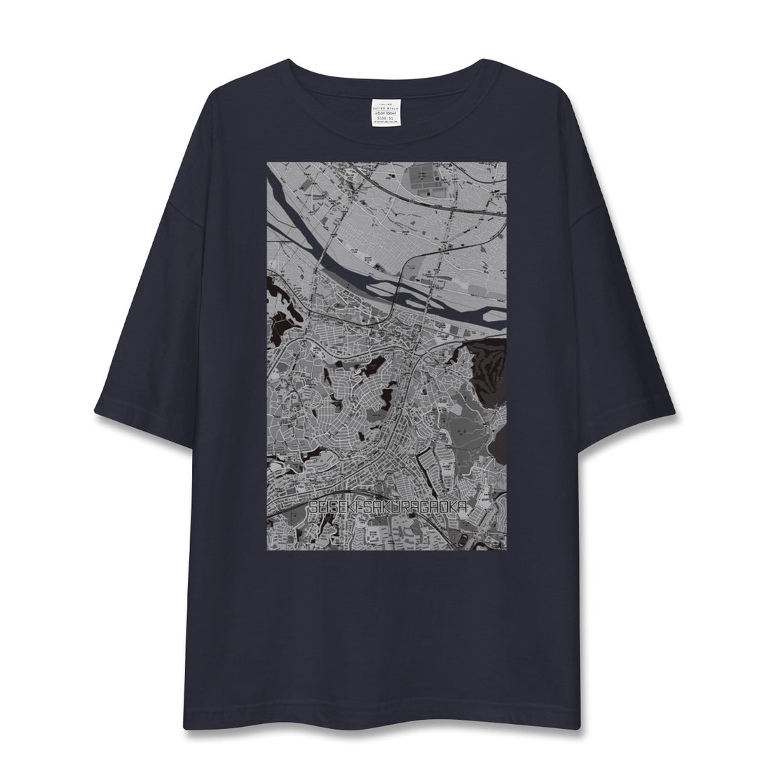【聖蹟桜ヶ丘（東京都）】地図柄ビッグシルエットTシャツ
