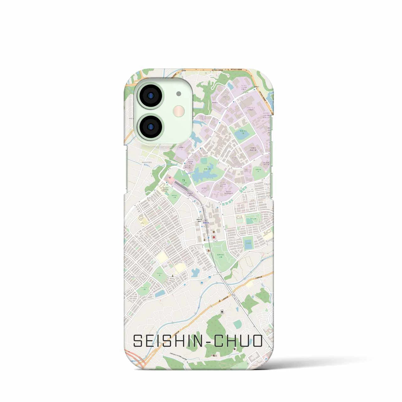 【西神中央】地図柄iPhoneケース（バックカバータイプ・ナチュラル）iPhone 12 mini 用