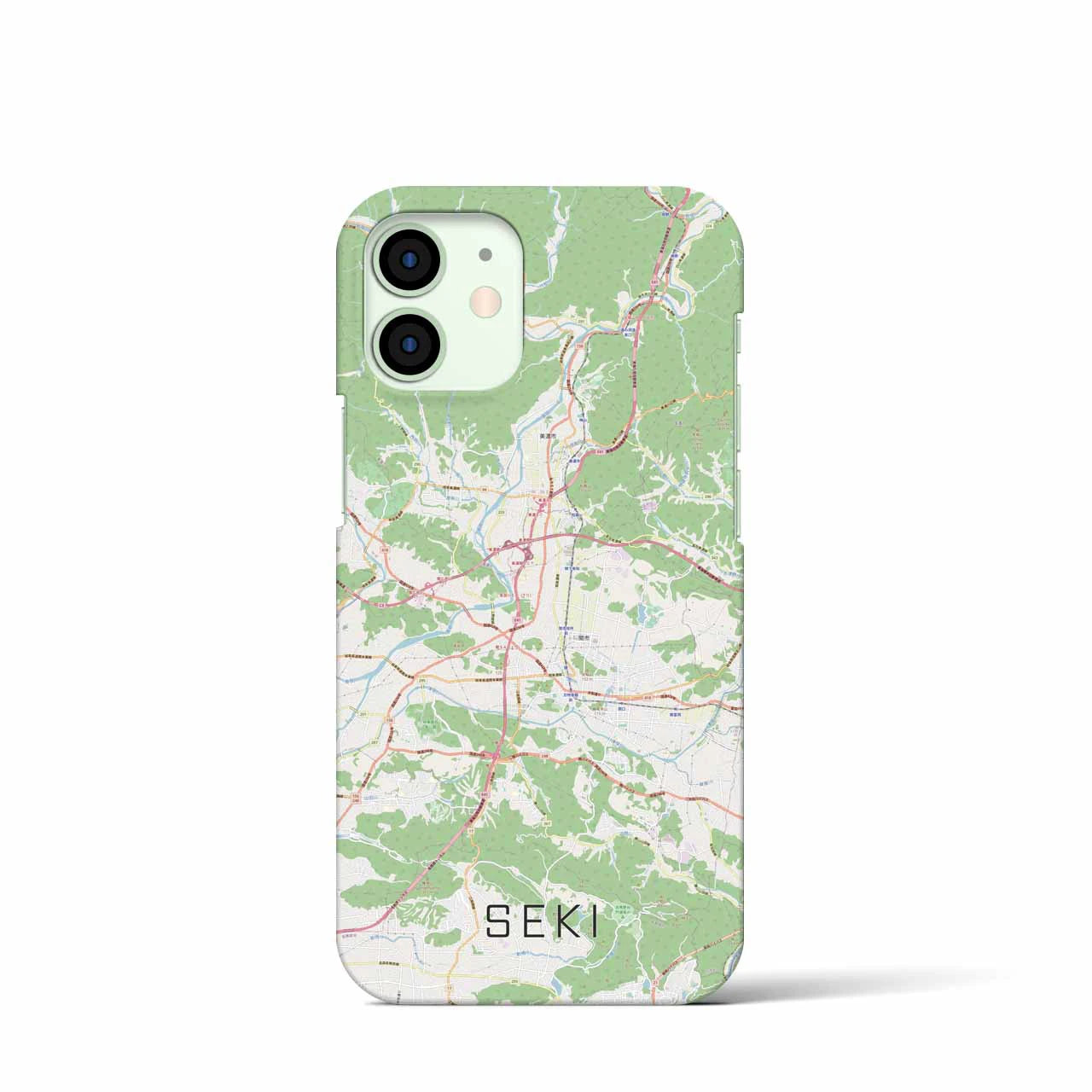 【関】地図柄iPhoneケース（バックカバータイプ・ナチュラル）iPhone 12 mini 用